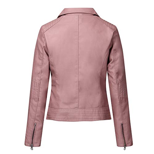Manteau court tendance en similicuir avec fermeture éclair et poche pour femme