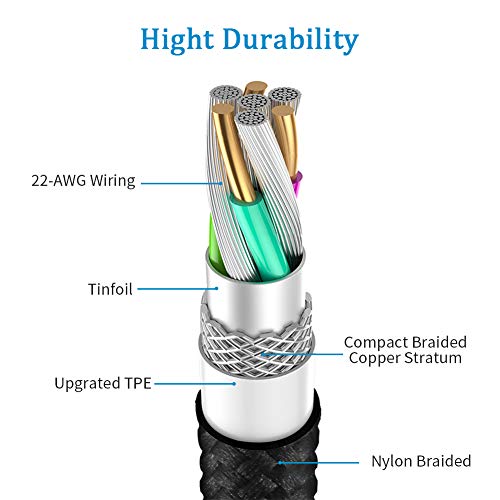 Câble Chargeur iPhone, OPSO 0.2M [Certifié MFi] Charge Rapides Câble USB C vers en Nylon Ultra Lightning Compatible with…