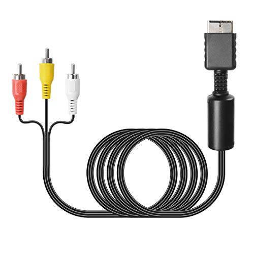 TENINYU Câble audio vidéo RCA – Accessoire de console de jeu – Câble AV pour PS1 PS2 PS3 Playstation – 1,8 m