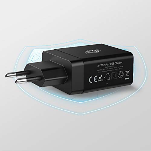 Anker Chargeur Secteur USB 24W 2 Ports Chargeur Mural Adaptateur USB Universel avec Technologie PowerIQ pour iPhone iPad…