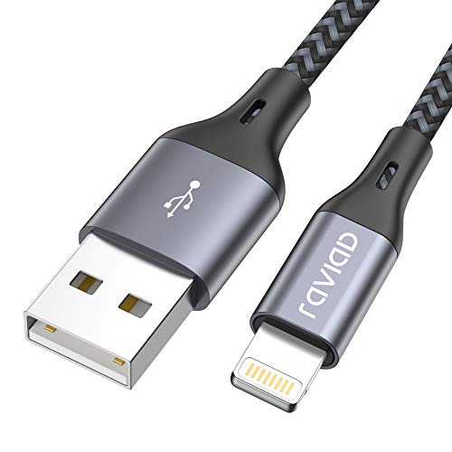RAVIAD Câble iPhone Chargeur iPhone, [Certifié MFi] Fil Lightning Nylon Tressé Ultra Résistant pour iPhone 13/12/11/Pro…