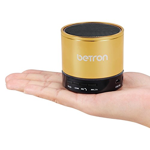 Betron Haut-parleurs sans Fil Bluetooth KBS08 Portable De Voyage Doré