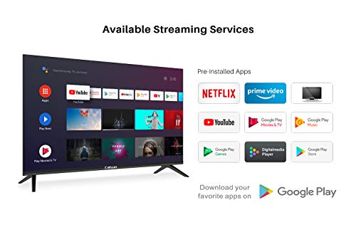 Caixun EC43S1UA UHD 4K Smart TV, 43 Pouces 108cm, Android 9.0 Téléviseur, Triple Tuner, HDR 10, Bluetooth (Prime Video…