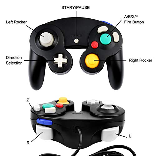 TechKen Manette Classique pour Gamecube, Contrôleur NGC Filaire GC Manette Contrôleur de Jeu Super Smash Bros Controller…