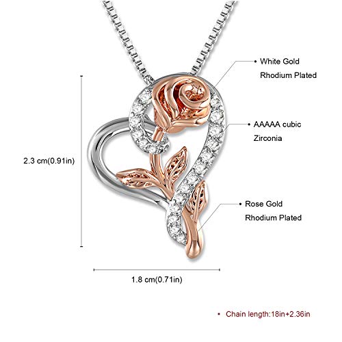 SNZM Collier de Fleurs pour Les Femme Coeur Collier Infini Fille en Argent Bijoux en Cristal Cadeau d’amour Infini pour…