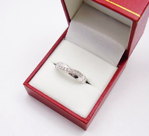 La Collection Bague Diamants : Bague Argent et le set en Diamants 0.04Ct authentiques, pour le Cadeau,Eternite…