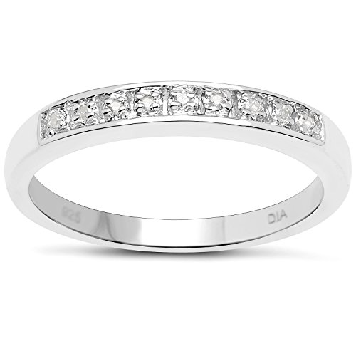 The Diamond Ring Collection: 3mm wide Sterling Silver Channel set Diamond Eternity Ring , Size H,I,J,K,L,M,N,O,P,Q,R,S,T…