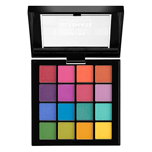 NYX Professional Makeup Palettes de Fards à Paupières Ultimate Shadow Palette, 16 Couleurs, Pigments Pressés, Fini Irisé…