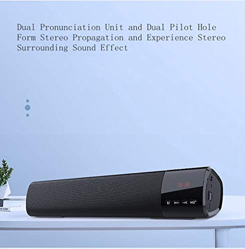 Barre de Son Haut-parleurs Bluetooth 10W Surround Sound avec Bass, Bluetooth 5.0 Enhanced Home Theater Speaker Bar et…