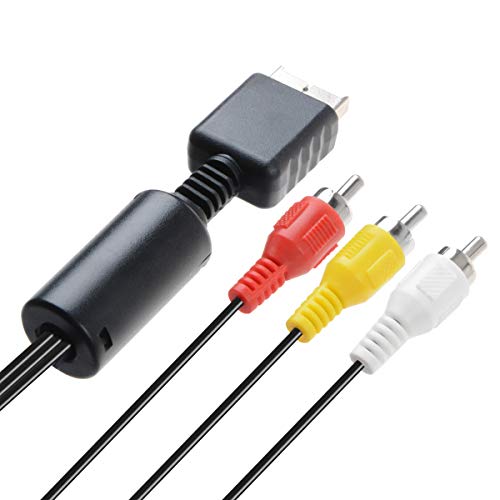 TENINYU Câble audio vidéo RCA – Accessoire de console de jeu – Câble AV pour PS1 PS2 PS3 Playstation – 1,8 m