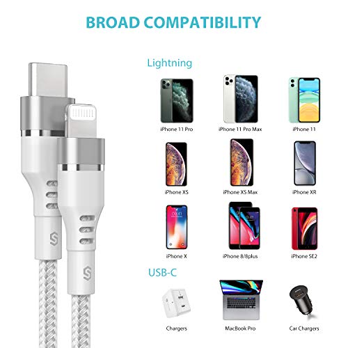 Syncwire Câble USB C vers Lightning MFi Certifié – Version 2020 Charge Ultra Rapide PD Nylon Résistant Câble Type C Vers…