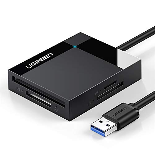 UGREEN USB 3.0 Lecteur de Carte SD Micro SD CF MS 4 en 1 Adaptateur de Carte SD TF Compact Flash 5Gbps Transfert Rapide…