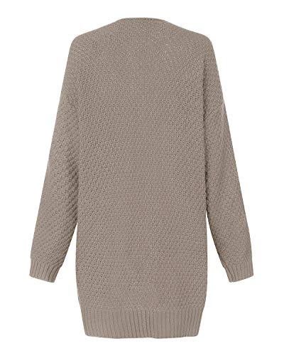 CNFIO Femmes Cardigan Pull Outwear Manches Longues et Décontracté Tricoté Sweaters avec Poches