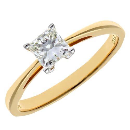 Naava femme 18 carat (750) Or jaune Gold Princesse j Diamant FINERING
