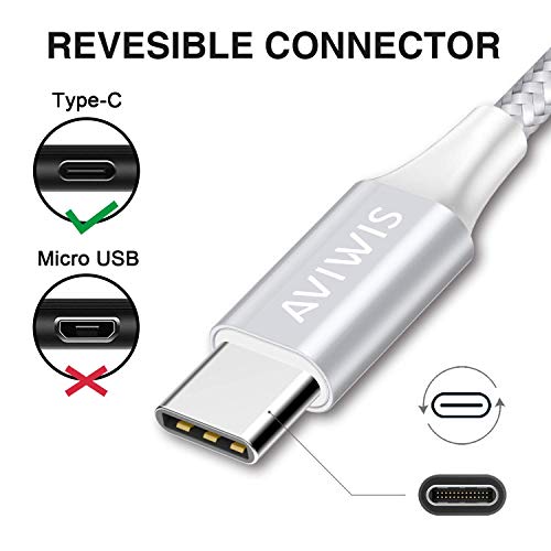 Câble USB Type C [Lot de 4 1m] Chargeur USB C en Nylon Tressé Charge Synchro Rapide Compatible pour Samsung Galaxy S20…