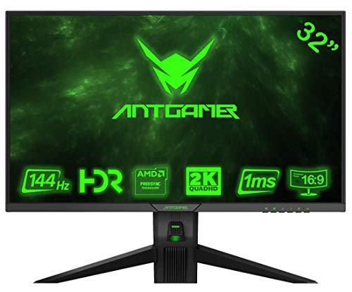 ANTGAMER Gaming M32G5Q Moniteur incurvé R1800 de 83,82 cm (32 Pouces) (QHD, Temps de réponse 1 ms, HDMI, DVI…