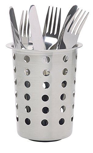 Kitchen Craft Modern Stainless Steel Cutlery Drainer, 12 x 12 x 14 cm (4.5” x 4.5” x 5.5”)