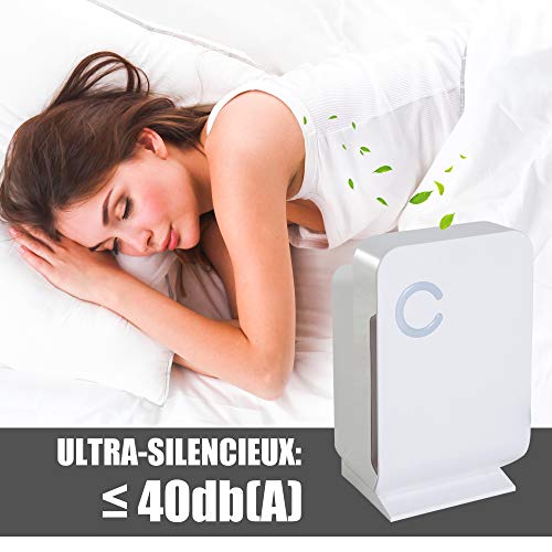 Déshumidificateur portable électrique 1,3 L silencieux évacuation continue 400 mL/24 H idéal pièces 20 m² blanc