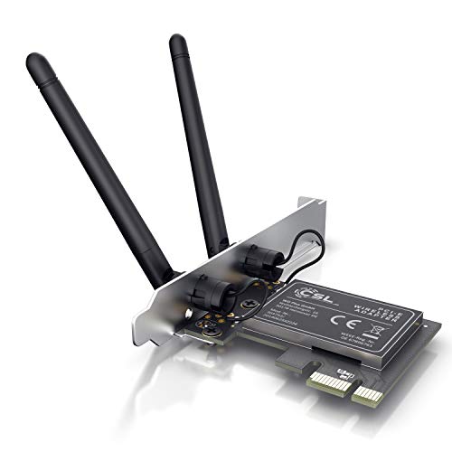 CSL – Carte réseau pci Express 2,4 Ghz – Carte réseau WiFi – Double Antennes de Hautes Performances 2T2R – IEEE 802.11a…