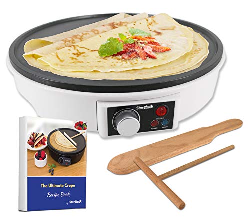 StarBlue Crepiere Electrique De 30,5 Cm, Avec Livre De Recettes Inclus, Et Spatule En Bois, 220-240 V Ca, 50/60 Hz, 1000…