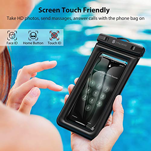 Syncwire Pochette Étanche Smartphone – Lot de 2 – Housse Imperméable Téléphone Portable IPX8 Touch Sensible Compatible…
