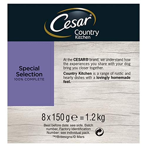 Cesar Country , Cuisine chien plateaux en sauce,Sélection spéciale, 8 x 150 g, lot de 3
