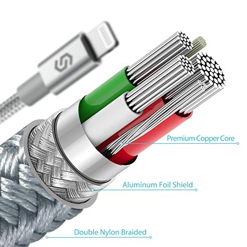 Syncwire Câble Chargeur iPhone 2M -[Durable Nylon Tressé |Connecteur Renforcé |Certifié Apple MFi |Charge Rapide…