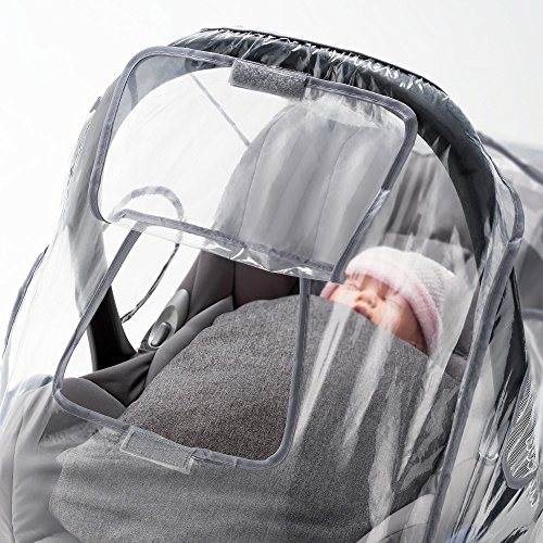 Zamboo Habillage Pluie Cosy Universel pour Siege Auto Bebe, Fenêtre de Contact Refermable, Filets Aération, Fente pour…