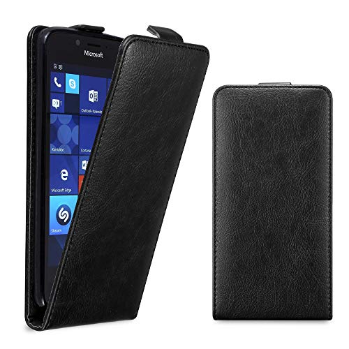 cadorabo Coque pour Nokia Lumia 950 en Noir Nuit – Housse Protection en Style Flip avec Fermoire Magnétique – Etui Poche…