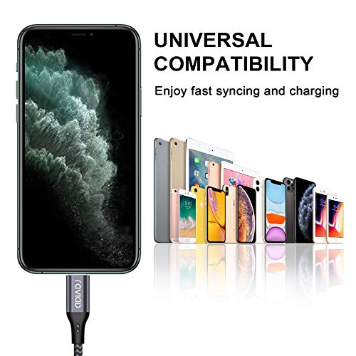 RAVIAD Câble iPhone Chargeur iPhone, [Certifié MFi] Fil Lightning Nylon Tressé Ultra Résistant pour iPhone 13/12/11/Pro…