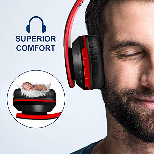 Bluetooth Casque Sans Fil, Alitoo Wireless Over Ear Headphone Avec Microphone Intégré, Main Libre, Pliable Hi-Fi Stéréo…