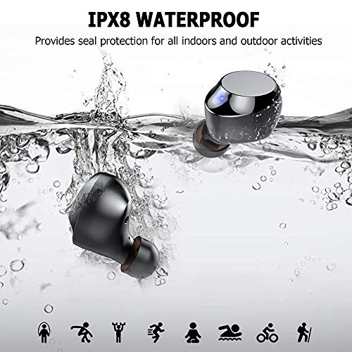 Motast Ecouteur Bluetooth 5.0, Oreillette Bluetooth IPX8 Etanche 3D Hi-FI Son Stéréo, Anti-Bruit CVC 8.0, Ecouteur sans…