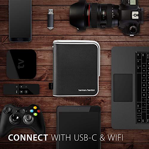 ViewSonic M1+ Vidéoprojecteur de poche WVGA, 300 LED lumens, Wifi, Bluetooth, haut-parleurs Harman Kardon 2x 3W cube…