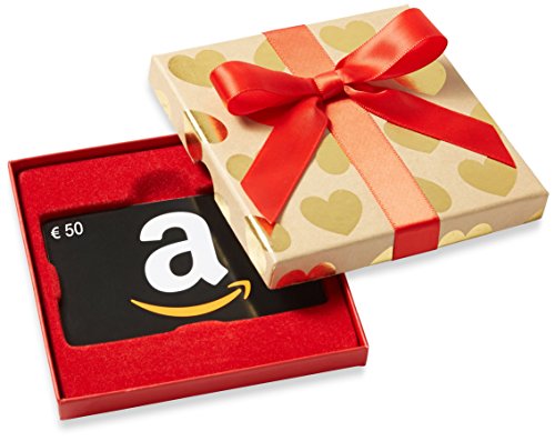 Carte cadeau Amazon.fr – ?50 – Dans un coffret C?urs Dorés