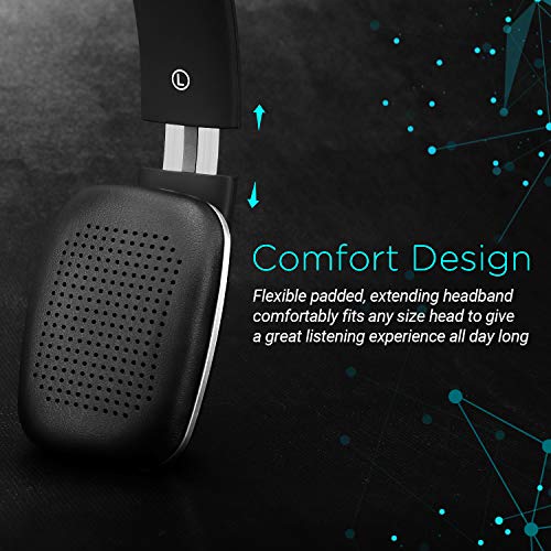 Casque Bluetooth Sans Fil Noir aptX – August EP636 – Homme Femme NFC Micro Audio Stéréo Supra Aural Ultra-léger…