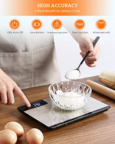 Balance de Cuisine Balance de Cuisine Numérique Pour Aliments 33 lb/15 kg Balance de Cuisine Electronique Avec Précision…