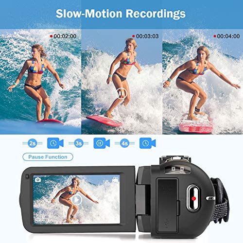 Camescope Caméscope FHD 1080P 24MP 18X Zoom Puissant Camecope Numerique Anti-tremblement Avec Microphone Et Télécommande Sans Fil Caméscope Caméra