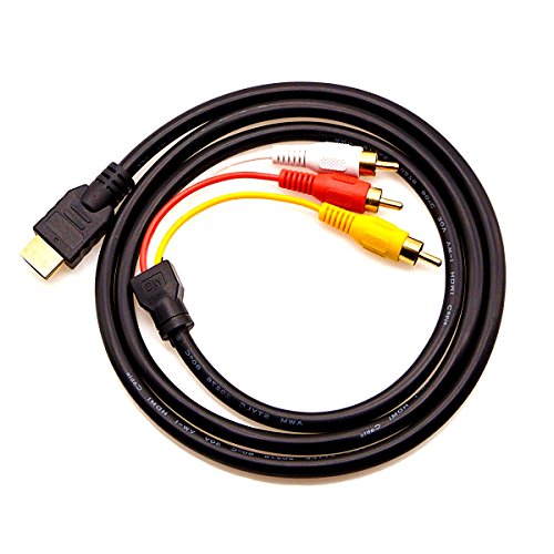 Chenduomi Convertisseur HDMI vers AV 1080p HDMI vers 3RCA /AV/CVBS Adaptateur audio vidéo composite (noir)