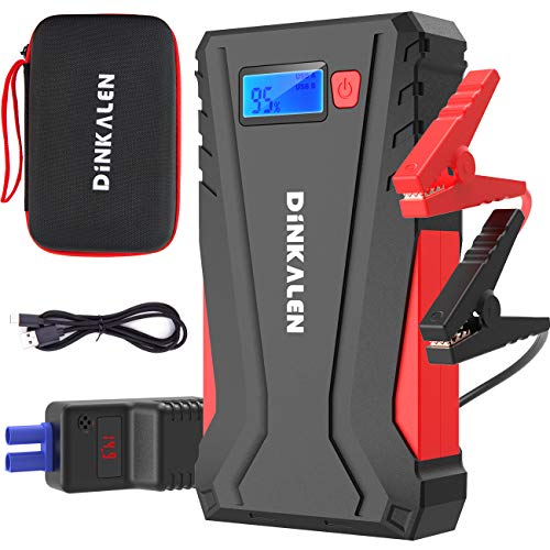 DINKALEN Booster Batterie Voiture 12800mAh 800A Portable Booster de Batterie Moto (Jusqu’à 6.0L Essence/5.0L Diesel…