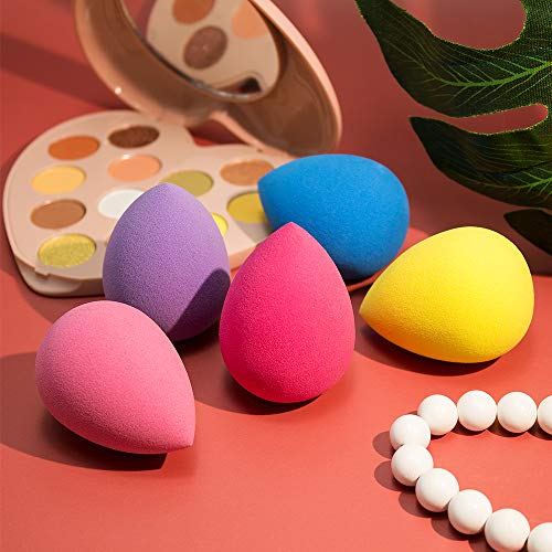 BEAKEY Maquillage Éponge à Fond de Teint Blender pour Beauty Maquillage de Mélange de Fond de Crème et Poudre Liquides…