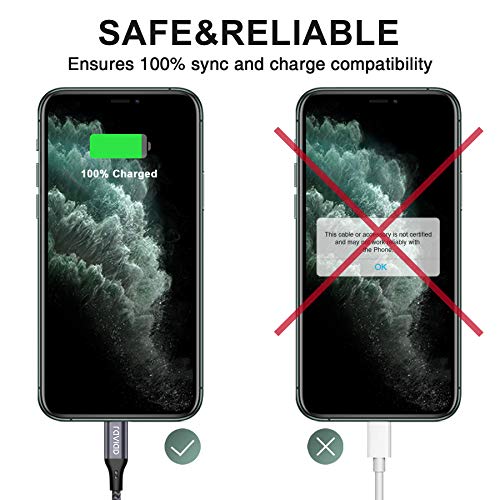RAVIAD Câble iPhone Chargeur iPhone, [Certifié MFi] Fil Lightning Nylon Tressé Ultra Résistant pour iPhone 13/12/11/Pro…