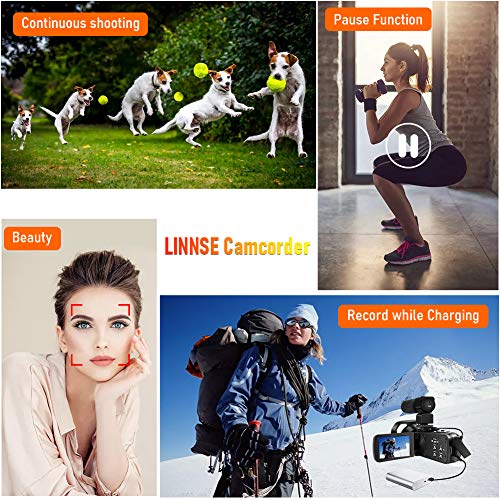 Camescope 4K 48MP Caméscope 18X WiFi Youtube Camera Caméscope de Vision Nocturne IR avec télécommande améliorée…