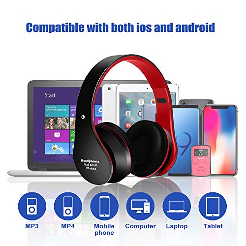 Bluetooth Casque Sans Fil, Alitoo Wireless Over Ear Headphone Avec Microphone Intégré, Main Libre, Pliable Hi-Fi Stéréo…