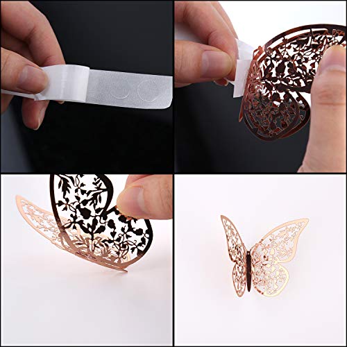 AIEX 24pcs Autocollants Papillon 3d 3 Tailles Décalcomanies Murales Décoration Murale De Chambre Pour Chambre Fête…