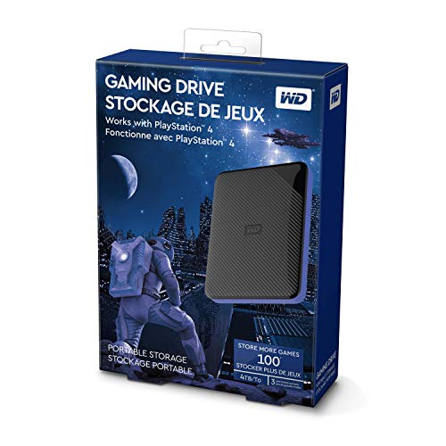 WD 4TB Gaming Drive Portable HDD works with Playstation 4