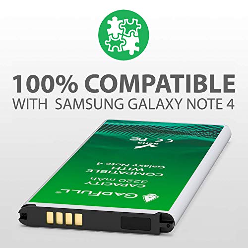 GadFull Batterie Compatible avec Samsung Galaxy Note 4 | Correspond à l’ EB-BN910BBE | Compatible avec SM-N910F| SM…