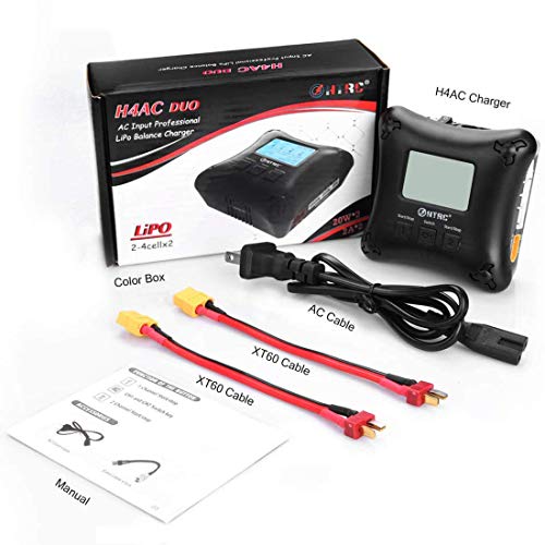 RUIZHI Chargeur LiPo H4AC Duo Chargeur Balance LiPo Mini RC Chargeur de Batterie Dual Port 20Wx2 2Ax2 pour Batteries…