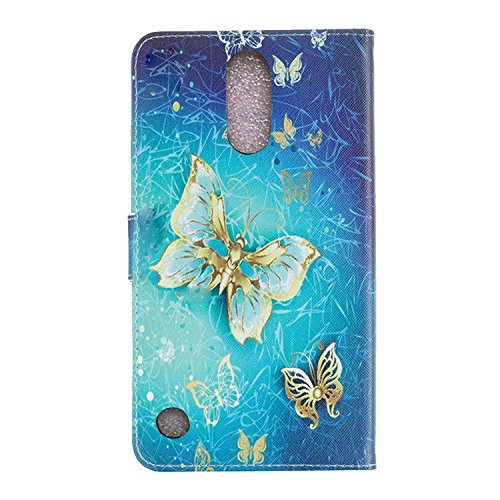 LG K8 2017 Étui portefeuille en cuir PU avec fermeture magnétique pour LG K8 2017 avec emplacement pour cartes et…