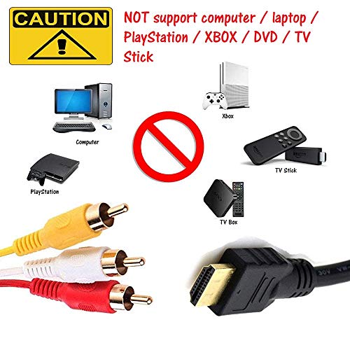HDMI vers RCA / 1080P HDMI vers AV / 3RCA Convertisseur Vidéo Audio Composite pour PC DVD STB PS3 PS4 vers TV / Auto…