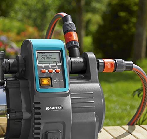 Gardena Station de Pompage 6000/6E Lcd Inox Premium : Pompe Domestique, Débit de 6 000 L/H, Moteur de 1 300 W, Affichage Lc, Corps en Acier Inoxydable de Qualité (1760-20)